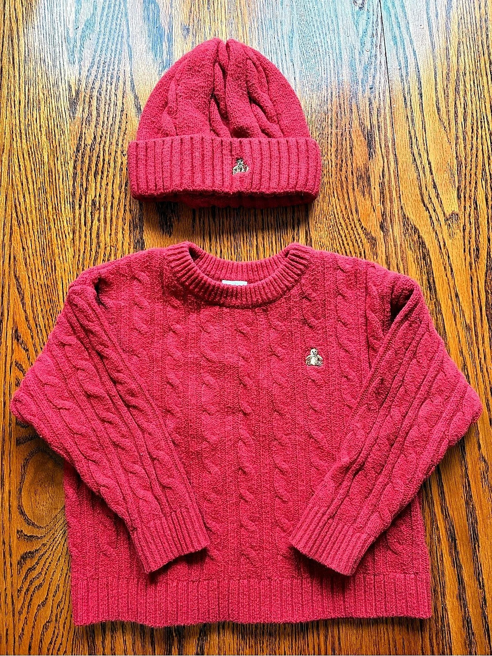 GAP baby/toddler Cable Knit Sweater and Hat